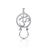 Om Sterling Silver Charm Holder Pendant TPD5095