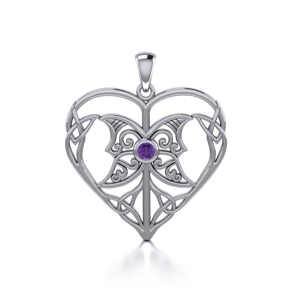 Celtic Triple Goddess Love Peace Sterling Silver Pendant with Gemstone TPD5105 - Jewelry