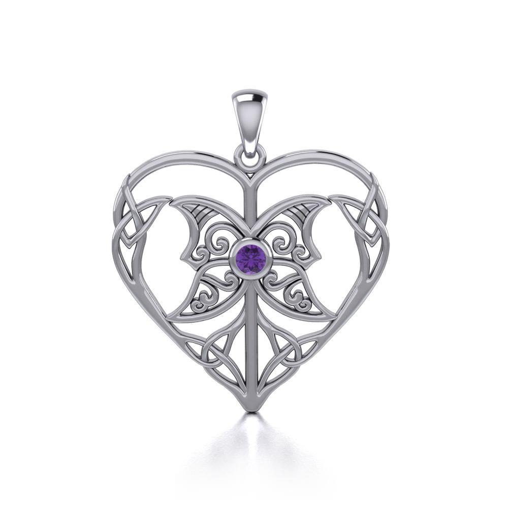 Celtic Triple Goddess Love Peace Sterling Silver Pendant with Gemstone TPD5105 - Jewelry