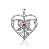 Celtic Triple Goddess Love Peace Sterling Silver Pendant with Gemstone TPD5105 - Jewelry