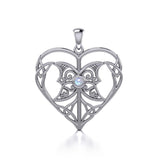 Celtic Triple Goddess Love Peace Sterling Silver Pendant with Gemstone TPD5105 - Jewelry