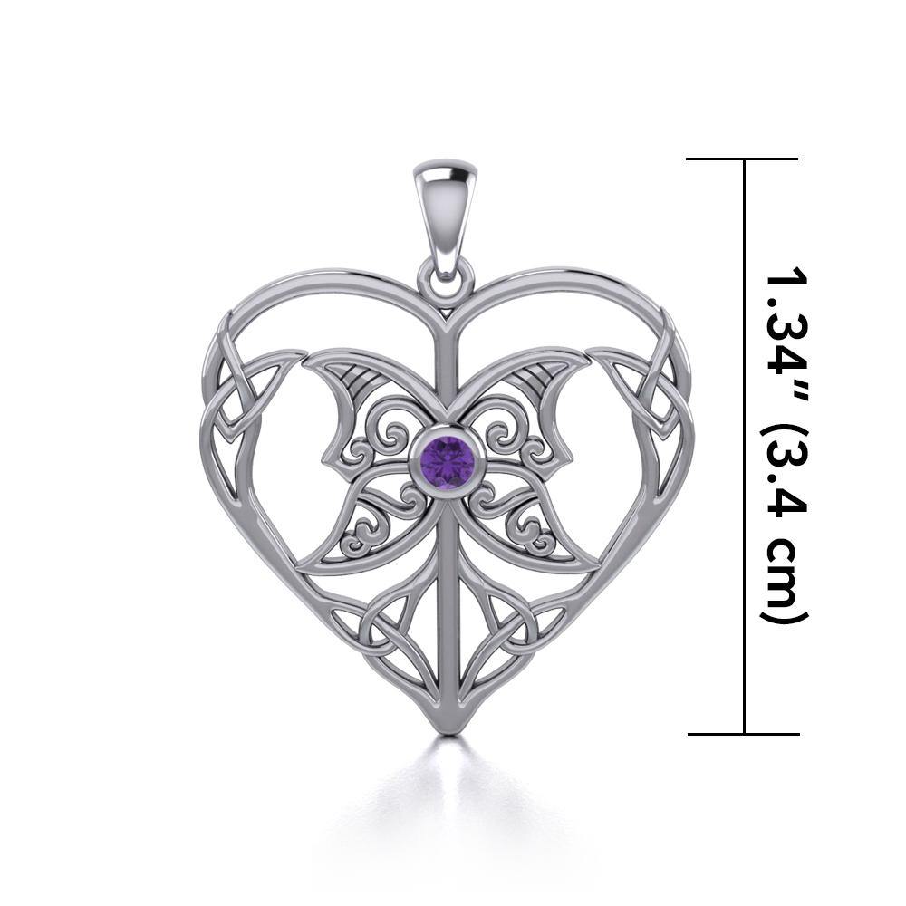 Celtic Triple Goddess Love Peace Sterling Silver Pendant with Gemstone TPD5105 - Jewelry