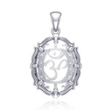 Om Sterling Silver Pendant with Natural Clear Quartz TPD5111 - Jewelry