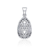Teardrop Shape Scottish Thistle with Celtic knotwork Pendant TPD5164