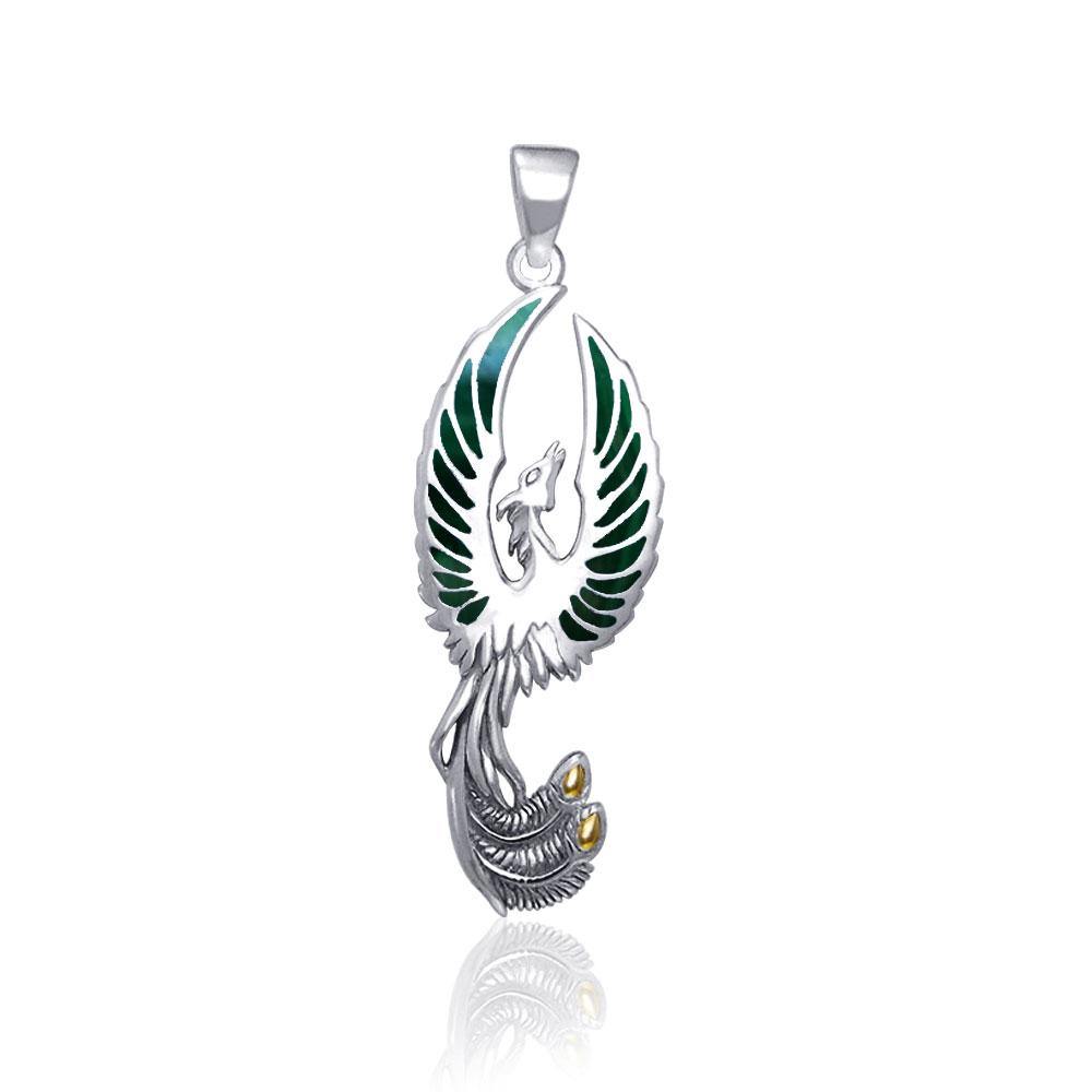 From the ashes rises the rebirth of the phoenix A fine sterling silver Pendant TPV2838 - Jewelry