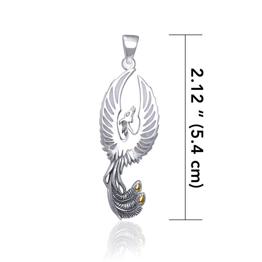 From the ashes rises the rebirth of the phoenix A fine sterling silver Pendant TPV2838 - Jewelry