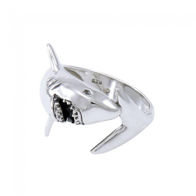 Theres nothing to fear in Sterling Silver White Shark Ring TR1481 - Jewelry