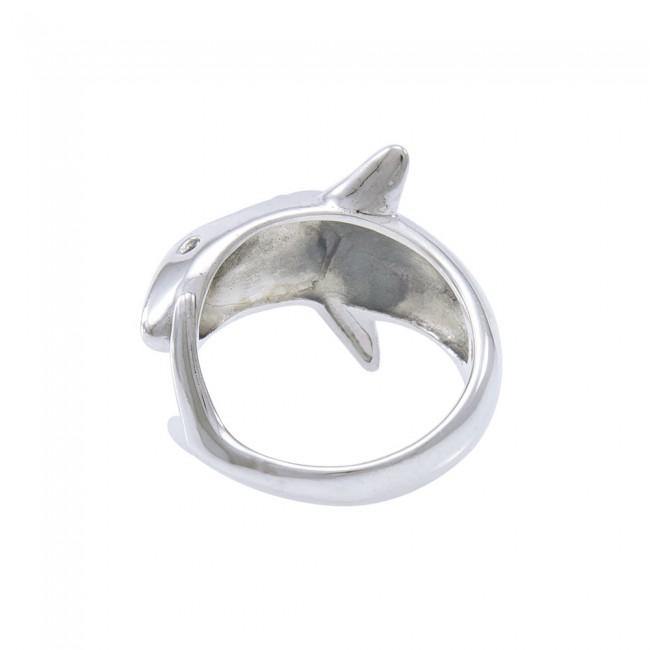 Theres nothing to fear in Sterling Silver White Shark Ring TR1481 - Jewelry