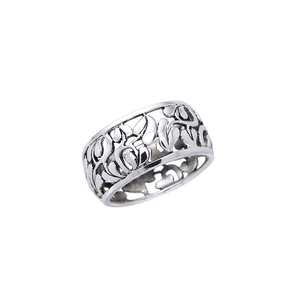 Filigree Flower Silver Ring TR1549 - Jewelry