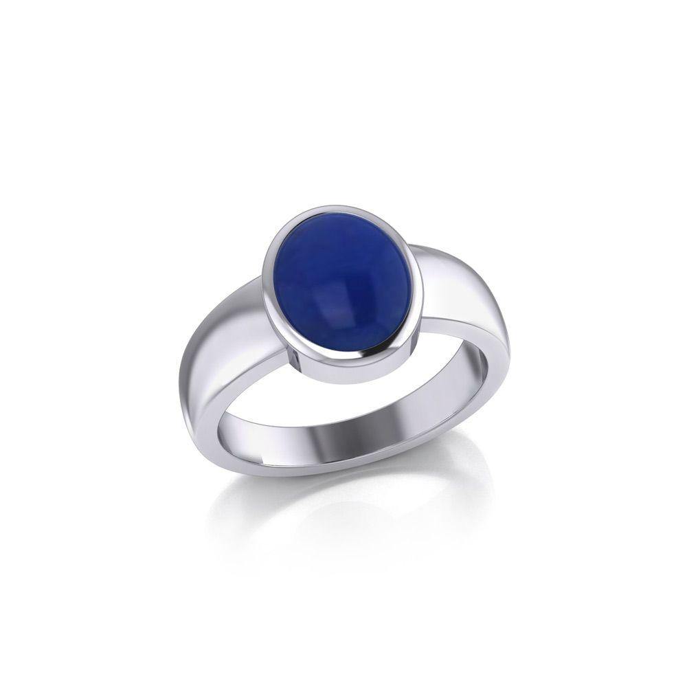 Modern Round Shape Inlaid Silver Ring TR3832 - Jewelry