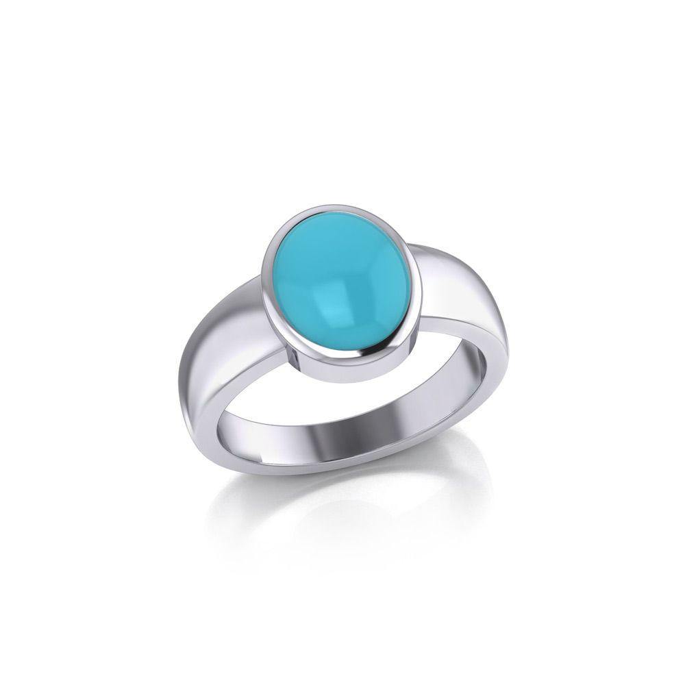 Modern Round Shape Inlaid Silver Ring TR3832 - Jewelry