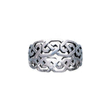 Modern Celtic Knot Silver Ring TR392