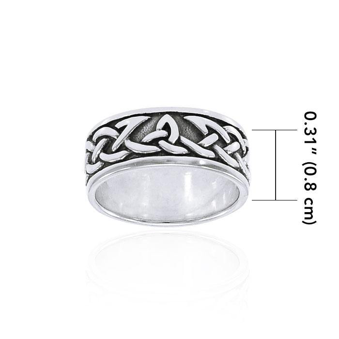Honoring the eternal symbolism Celtic Knotwork ~ Sterling Silver Band Ring TRI1358 - Jewelry