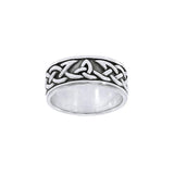 Honoring the eternal symbolism Celtic Knotwork ~ Sterling Silver Band Ring TRI1358