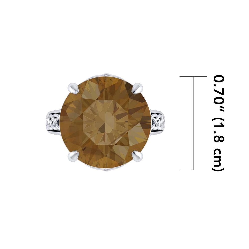 Celtic Heart Sterling Silver Cocktail Ring with Large Gemstone TRI1698 - Jewelry