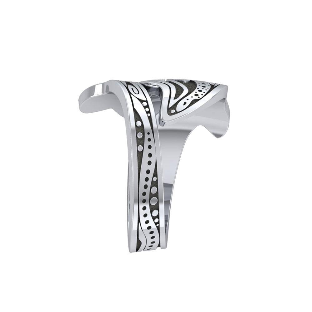 Aboriginal Dolphin Sterling Silver Spoon Ring TRI1735 - Jewelry