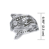 Aboriginal Dolphin Sterling Silver Spoon Ring TRI1735 - Jewelry
