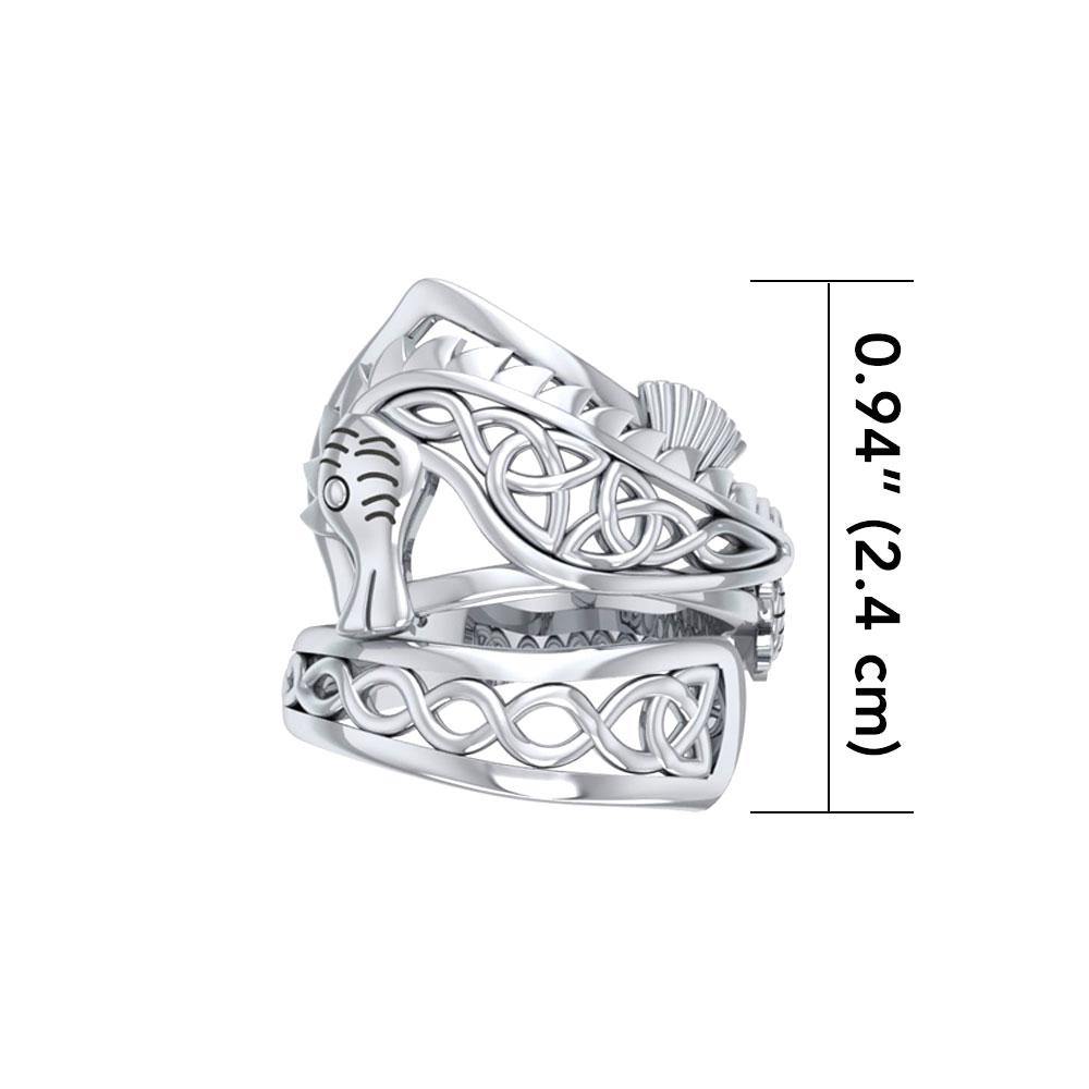 Celtic Knots Silver Seahorse Spoon Ring TRI1737 - Jewelry