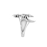 Phoenix with Fleur De Lis Sterling Silver Ring TRI1742 - Jewelry