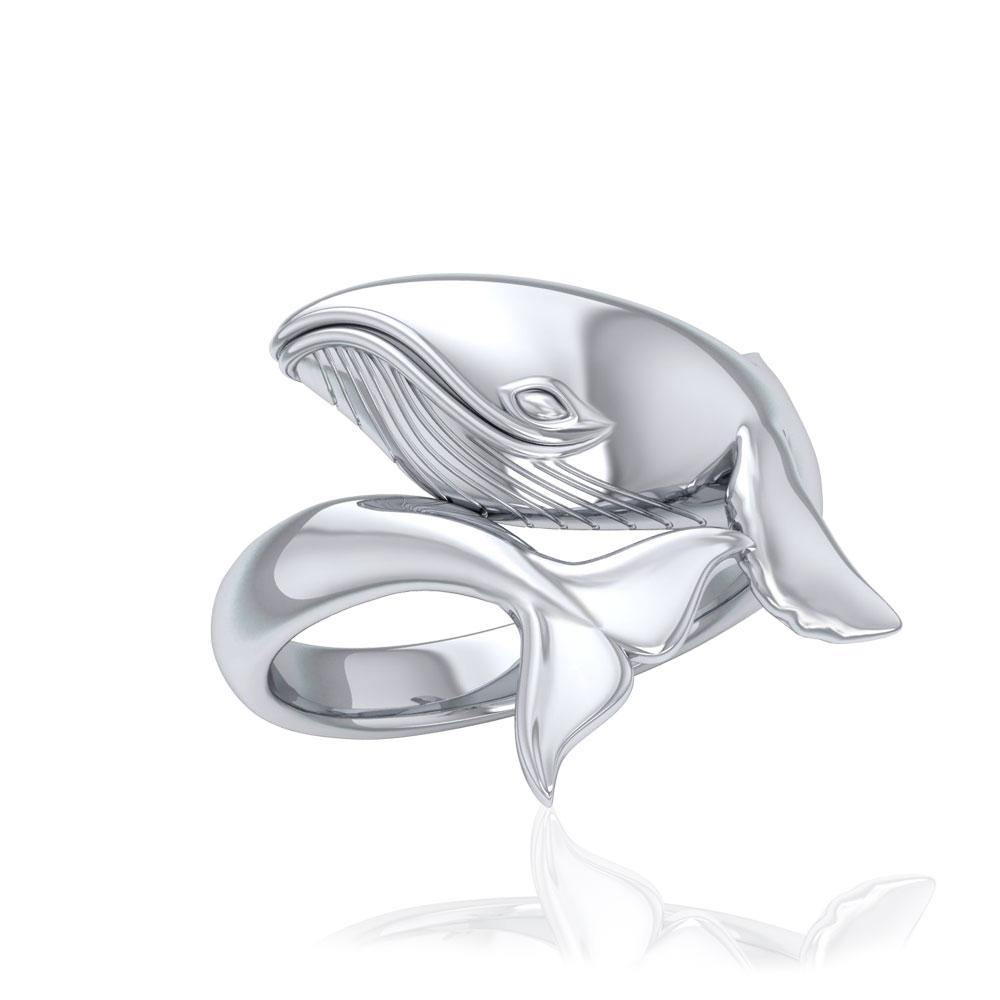 Graceful Bull Whale Silver Ring TRI1766 - Jewelry