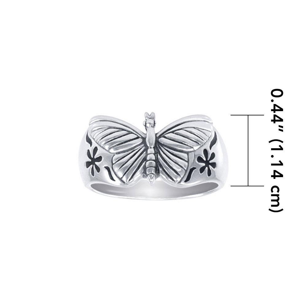 The butterfly in splendor and grace ~ Sterling Silver Jewelry Ring TRI196 - Jewelry