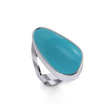 Modern Abstract Inlaid Silver Ring TRI512 - Jewelry