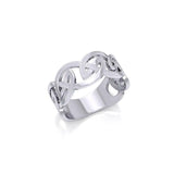 Silver Celtic Knot Hollow Band Ring TRI531 - Jewelry