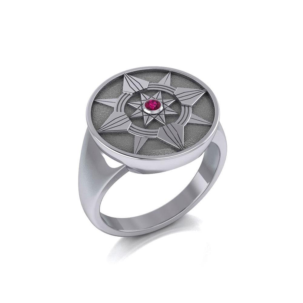 Be a Star Sterling Silver Ring with Gemstone by Sibylle Grummes Unruh TRI625 - Jewelry