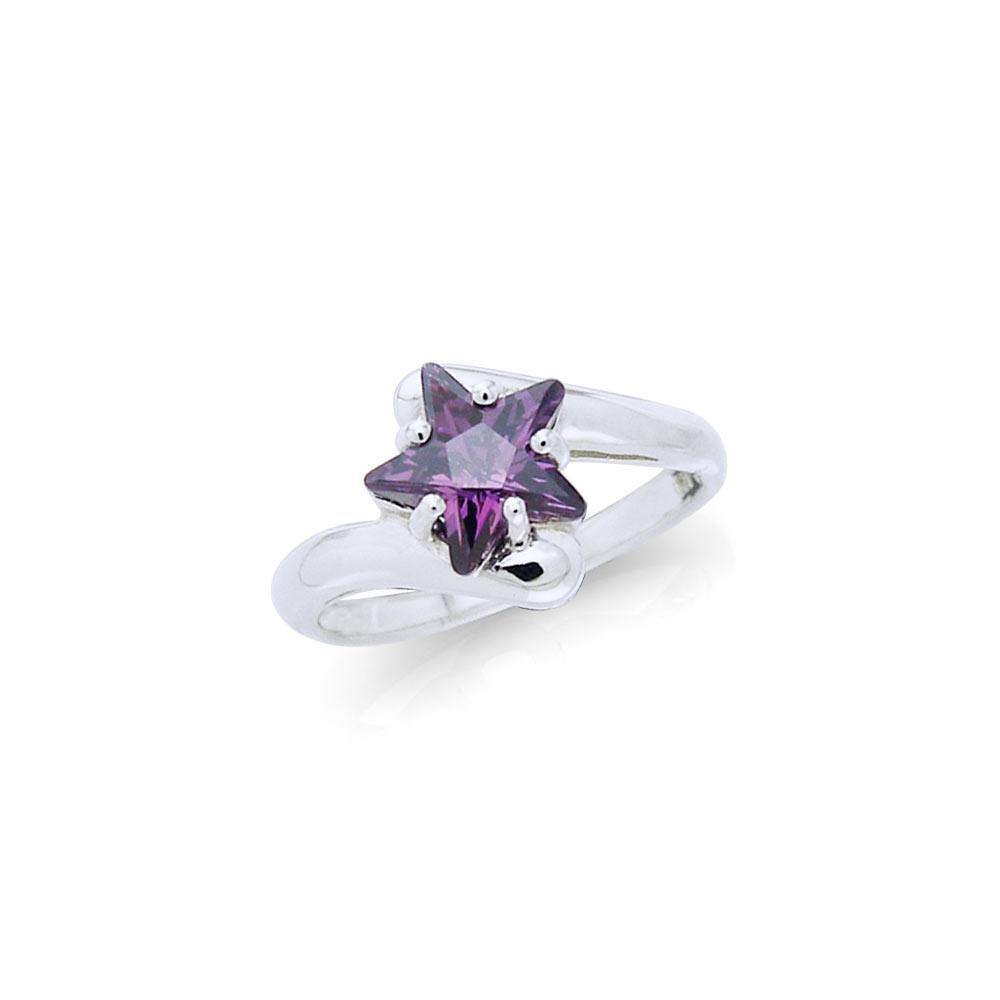 Designer Elegant Cubic Zirconia Star Ring TRI727 - Jewelry