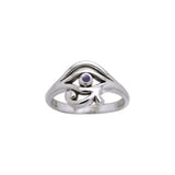 Eye of Horus Silver Ring with Gem TRI995 - Jewelry