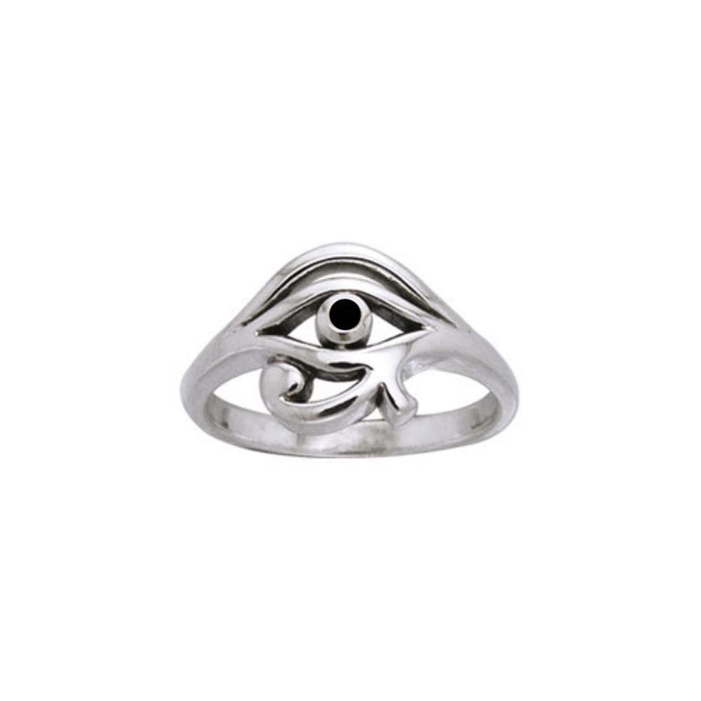 Eye of Horus Silver Ring with Gem TRI995 - Jewelry