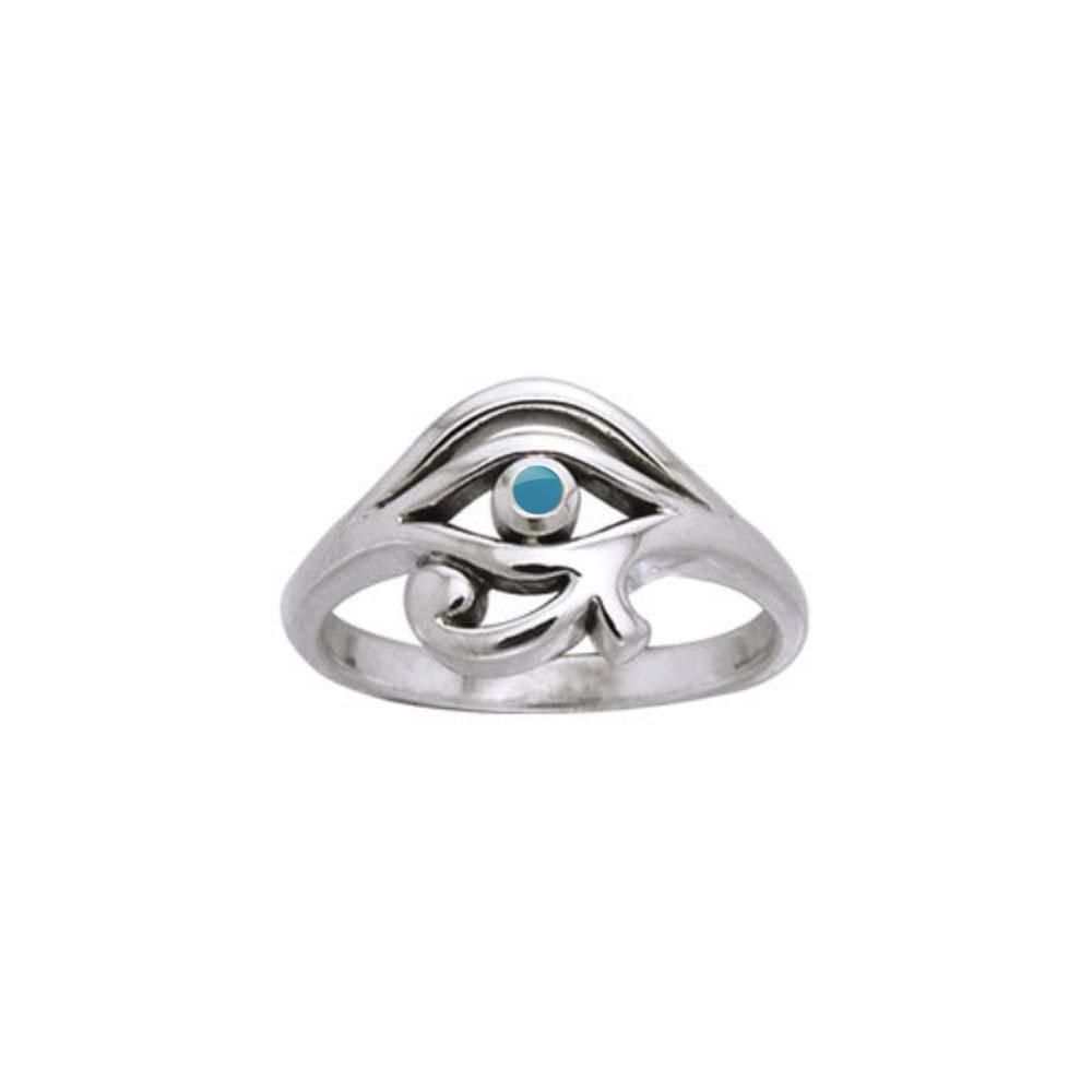Eye of Horus Silver Ring with Gem TRI995 - Jewelry