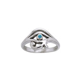 Eye of Horus Silver Ring with Gem TRI995 - Jewelry