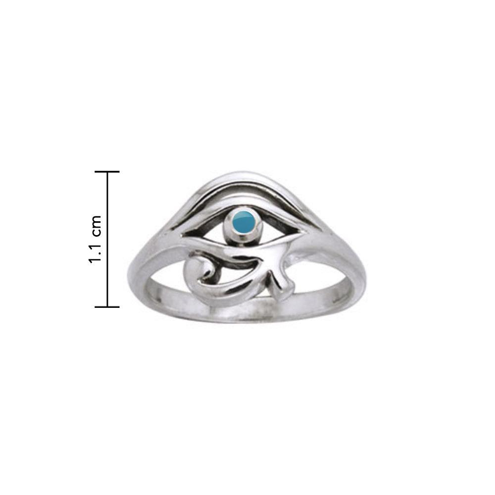 Eye of Horus Silver Ring with Gem TRI995 - Jewelry