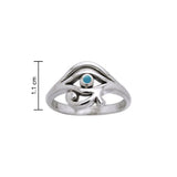 Eye of Horus Silver Ring with Gem TRI995 - Jewelry