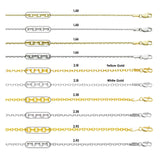 Solid 14K Yellow Gold Diamond Cut Cable Chain Necklace, 5 Sizes 1.5mm to 3.0mm