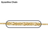 Solid 14K Yellow Gold Handmade Byzantine Chain Necklace, Sizes 3.0mm - 13.5mm