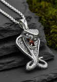 Cobra Snake Sterling Silver Pendant with Gem TPD6427