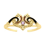 A showcase of Celtic elegance Solid Yellow Gold Celtic Triquetra Bangle with and Gemstone GBA049 by GBA049