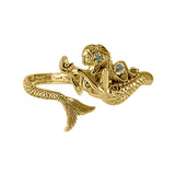 Mermaid Gemstone Cuff Solid Yellow Gold Bracelet with Gemstone GBA189 by GBA189