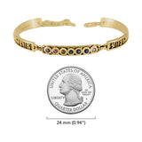 Celtic Solid Yellow Gold Bracelet with Chakra Gemstones and Astrology Symbols GBA286 by GBA286