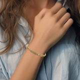 Celtic Solid Yellow Gold Bracelet with Chakra Gemstones and Astrology Symbols GBA286 by GBA286