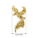 Steampunk Celtic Phoenix Solid Yellow Gold Brooch GBC162