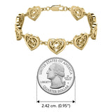 Celtic Knotwork and Hearts 14 Karat Solid Gold Bracelet GTBG737 - Jewelry