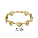 Celtic Knotwork and Hearts 14 Karat Solid Gold Bracelet GTBG737 - Jewelry