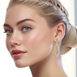 Fantastic Contemporary Solid Gold Earrings with Gemstones GER1201