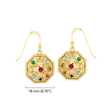 Pendientes Chandra Moon de oro macizo con gema GER1343