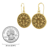 Pendientes de oro macizo con forma de herradura y serpiente con número de la suerte GER1724