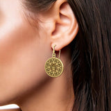Horseshoe with Lucky Number Snake Solid Gold Earrings GER1724
