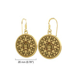 Pendientes de oro macizo con forma de herradura y serpiente con número de la suerte GER1724